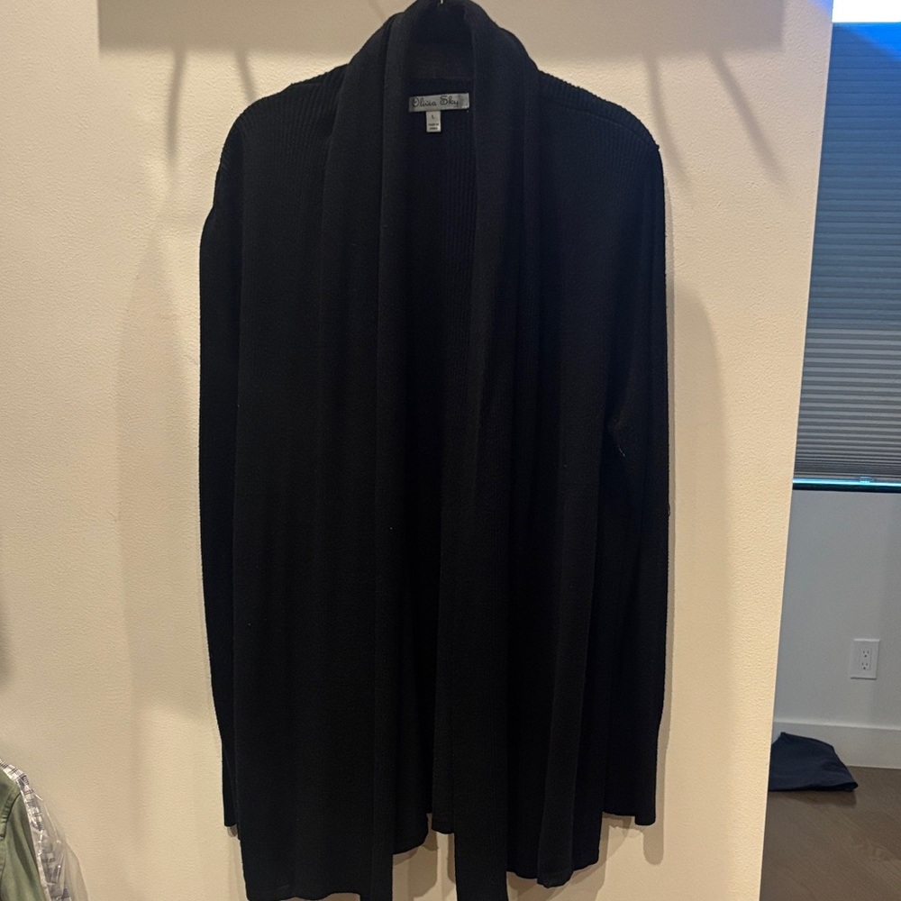 Olivia Sky Black Knit Cardigan